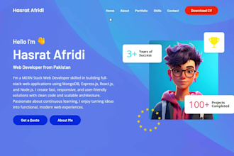 create a professional personal or portfolio website