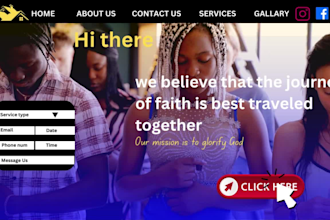 create church website, ministry, wordpress website