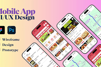 design custom mobile app ui ux with wireframe and prototype