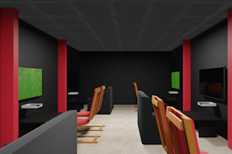 do 3d modeling and design for shop,stores,interior,restorant