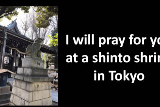 pray at a shinto shrine in tokyo on behalf of you