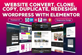 convert HTML, PSD, figma, adobe to wordpress using elementor pro