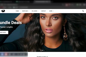 design hair extension shopify store, hair extension website or beauty website