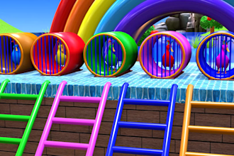 create long slide game, animal crossing videos for kids