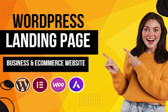 design responsive wordpress landing page shop, seo friendly,