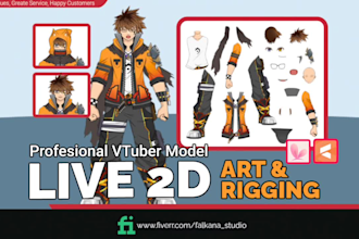 do character anime manga live 2d vtuber, facerig