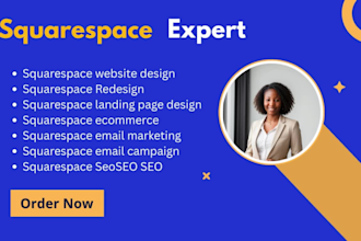 develop squarespace website, design or redesign squarespace landing page and SEO