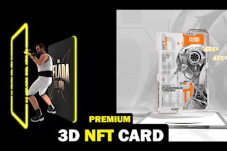 create premium 3d nft card or crypto trading membership card