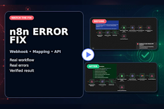 fix n8n workflow, webhook and API errors