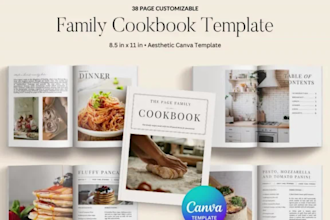 design canva cookbook, nutrition ebook, meal plan, aesthetic ebook cover, recipe