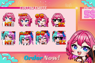 create cute emotes animated for your twitch, discord, stream, and vtuber