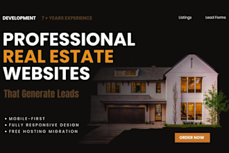 design a modern real estate agency website that generates leads