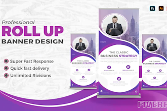 design retractable roll up, pull up, x stand banner, signage and banner ads
