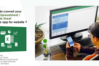 convert excel sheet to web calculator for wordpress