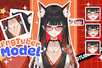 draw a custom pngtuber avatar in anime style for your vtuber live2d stream