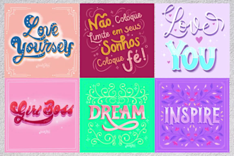 Top 10!  illustrate words and text hand lettering style