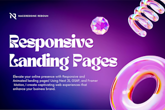 build modern and responsive landing page using react js and next js