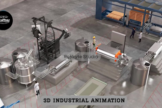 do 3d industrial animation factory process video manufacturing engineering video