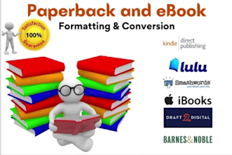 do ebook, paperback formatting, design for draft2digital, kdp
