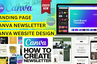create a canva newsletter, canva landingpage and canva website design