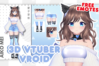 create a custom 3d model character for your vtuber, vrchat, and rigging