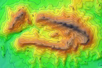 create contours lines, topographic lines, topo map, geo map, gis map