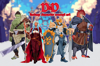 draw dnd character art, fantasy illustration or concept art