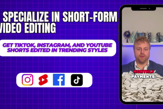 edit engaging tiktoks, youtube shorts, facebook instagram reels with captions