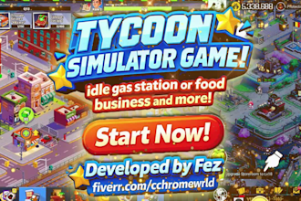 develop an addictive idle tycoon game in unity