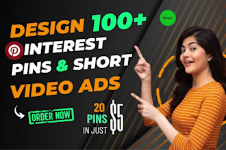 design viral pinterest pins and video ads professionally