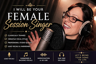 record beautiful female vocals for your project