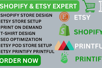 setup print on demand shopify store shopify website etsy pod store tshirt design
