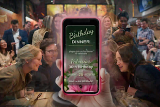 be making a video invitation to a birthday dinner
