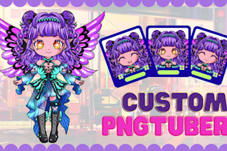 design pngtuber character model, custom avatar for twitch