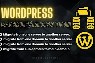 migrate , transfer wordpress website and take backup manually
