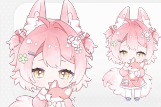 draw chibi vtuber model, live2d rigging, anime chibi avatar, live2d vtube studio