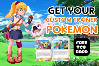 draw you pokemon trainer, team, custom tcg, fakemon