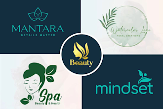 design watercolor beauty spa yoga wellness skincare logo design