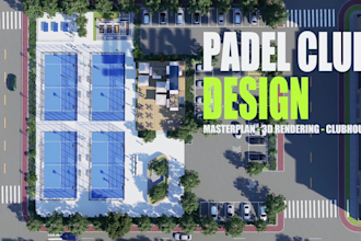 design a padel or pickleball club and sports facility