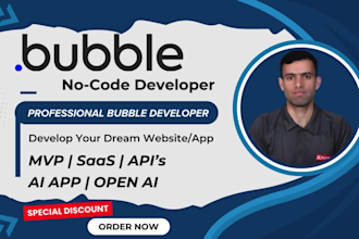 develop your website, saas, mvp in bubble io, bubble developer, weweb