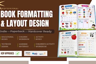 format, design education workbook,textbook,children workbook with adobe indesign