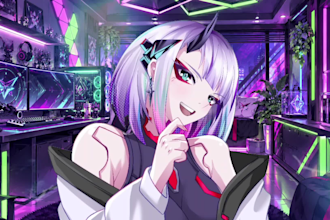 draw a custom anime pngtuber avatar for vtuber streaming