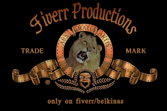 create mgm lion video intro with your text and video