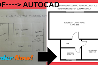 convert hand drawn sketch house or old drawings into autocad