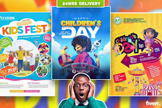 design kids flyer or summer event poster, or birthday design