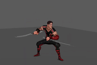create 3d game character animation and rigging for unity or unreal