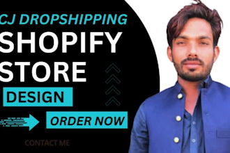 set up design shopify dropshipping store with cj product listings