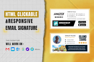 do HTML, clickable, editable, mobile friendly email signature