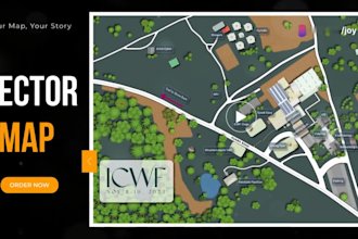 do custom vector map design for event, festival, venue and city