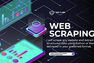 scrape any website and deliver clean data in excel, CSV, json, or google
